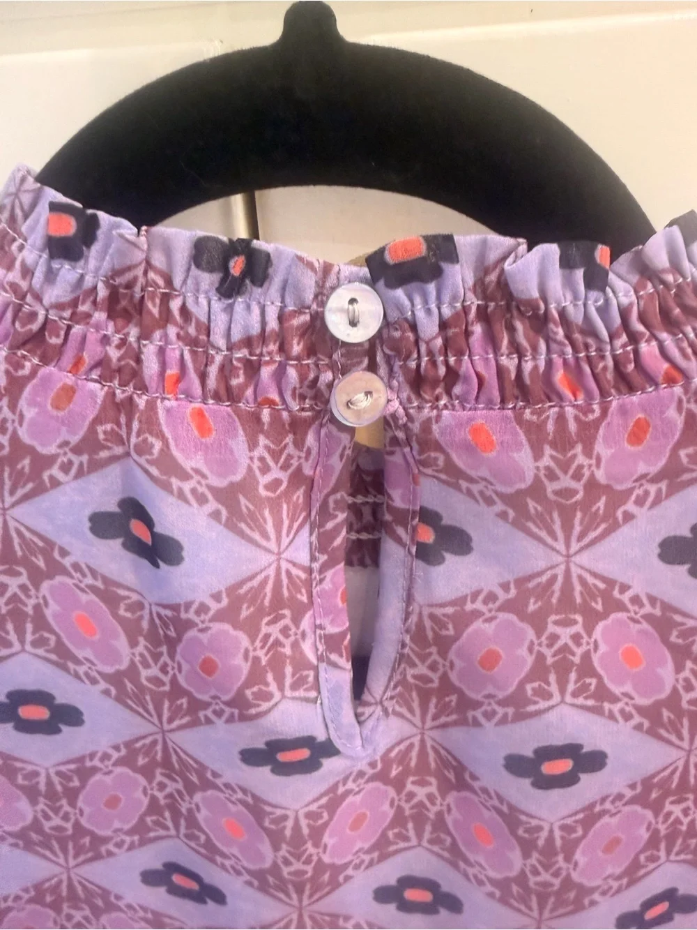 Pleat Lavender Floral Smocked-Neck Blouse for girls! Size 12! NWT!
